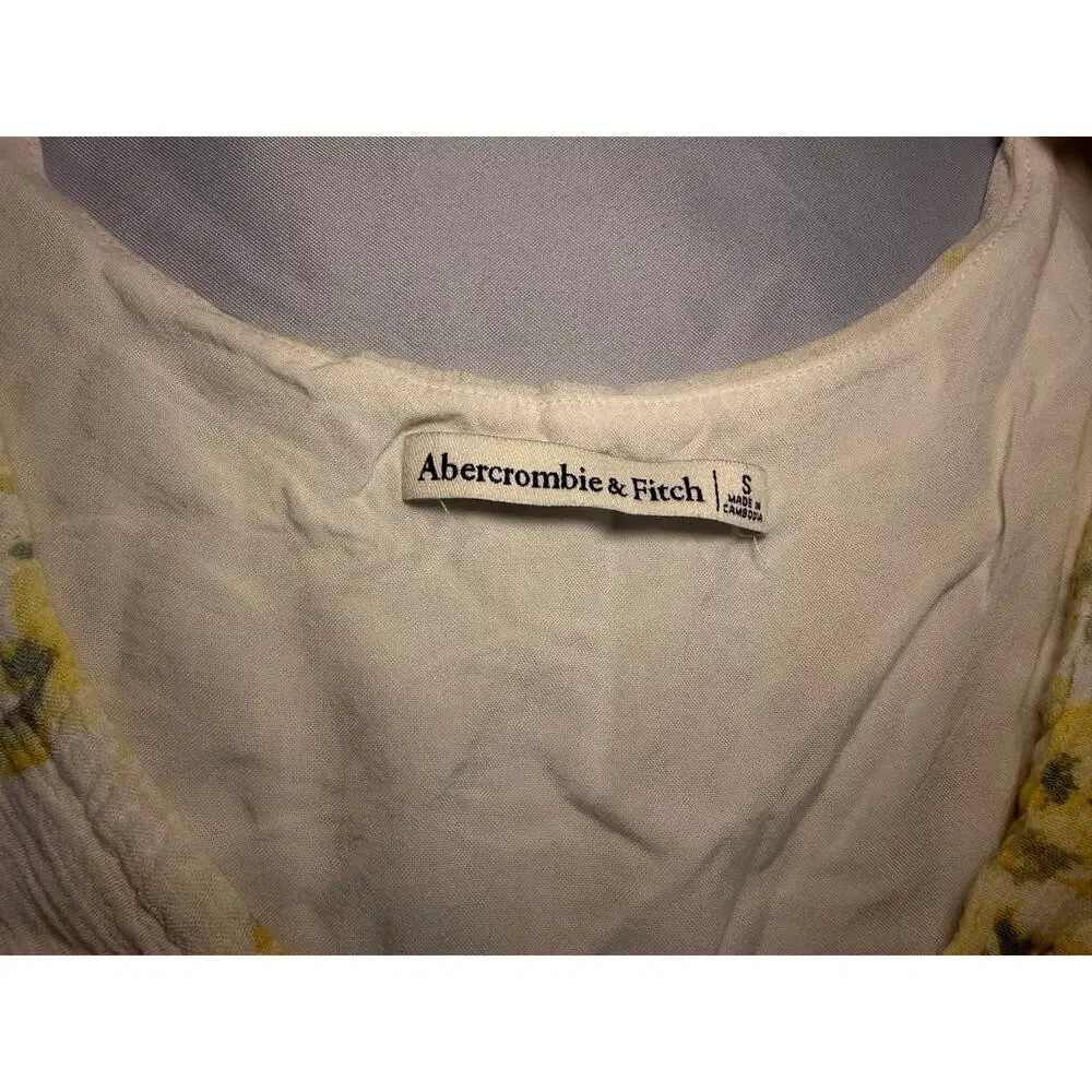 Abercrombie Floral Cross Tie Front Micro Crop Top Size S